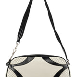 Printemps 2000 Sac porté épaule Vitello Drive en cuir de veau blanc et noir