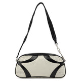 Printemps 2000 Sac porté épaule Vitello Drive en cuir de veau blanc et noir