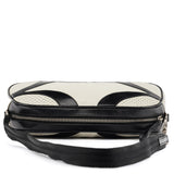 Printemps 2000 Sac porté épaule Vitello Drive en cuir de veau blanc et noir