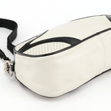 Printemps 2000 Sac porté épaule Vitello Drive en cuir de veau blanc et noir