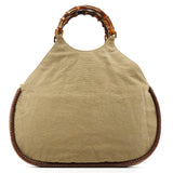 109129 Bolso Bamboo de lona caqui
