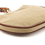 109129 Bolso Bamboo de lona caqui