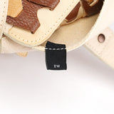 Beige White Woven Leather Patchwork Roxanne Bag
