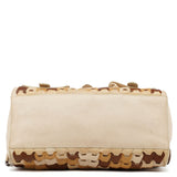 Beige White Woven Leather Patchwork Roxanne Bag