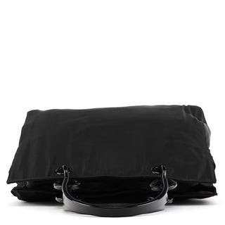 Black Nylon Plexiglass Handle Tote Bag