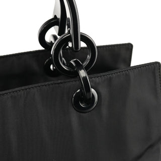 Black Nylon Plexiglass Handle Tote Bag