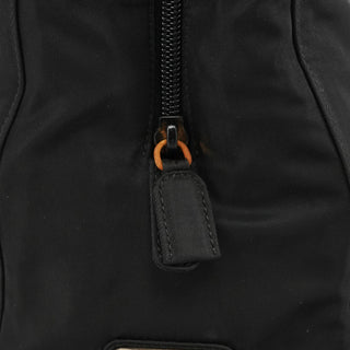 Black Nylon Plexiglass Handle Tote Bag