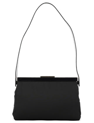 B7451 Black Tessuto Spazzolato Nylon Shoulder Bag