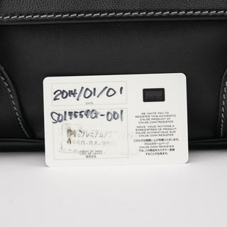 Black Leather Front Pocket Tote Bag