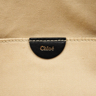 Black Leather Front Pocket Tote Bag