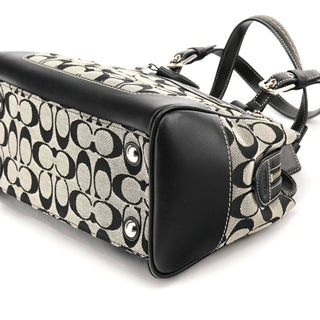 6928 Grey Black Signature Tote Bag