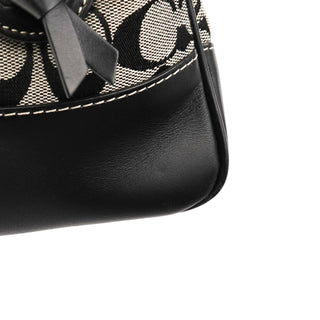 6928 Grey Black Signature Tote Bag