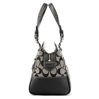 6928 Grey Black Signature Tote Bag