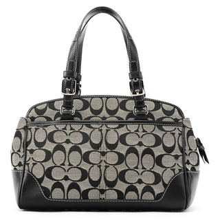 6928 Grey Black Signature Tote Bag