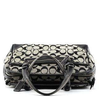 6928 Grey Black Signature Tote Bag