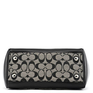 6928 Grey Black Signature Tote Bag