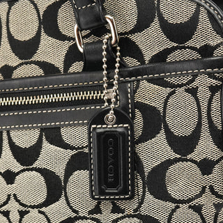6928 Grey Black Signature Tote Bag