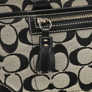 6928 Grey Black Signature Tote Bag