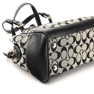 6928 Grey Black Signature Tote Bag
