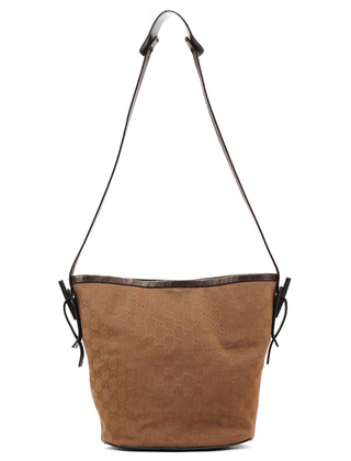 106240 Brown GG Canvas Bucket Shoulder Bag
