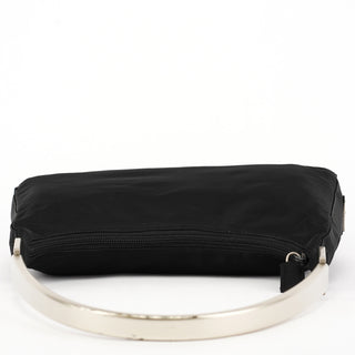 B8448 Black Tessuto Metallo Hobo Shoulder Bag