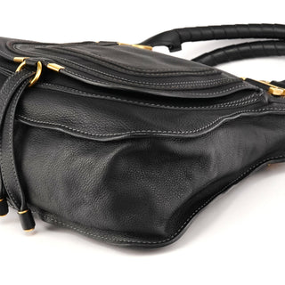 Black Leather Marcie 2-Way Bag