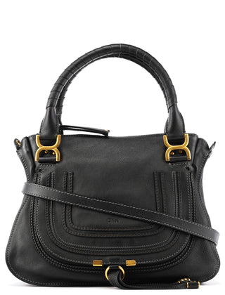 Black Leather Marcie 2-Way Bag