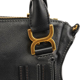 Black Leather Marcie 2-Way Bag