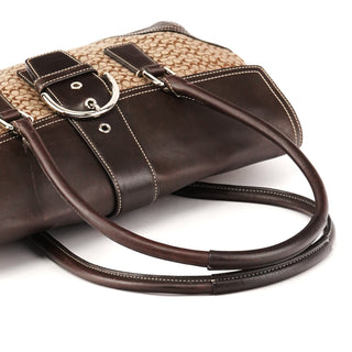 6388 Beige Brown Signature Soho Bowling Bag