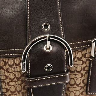 6388 Beige Brown Signature Soho Bowling Bag