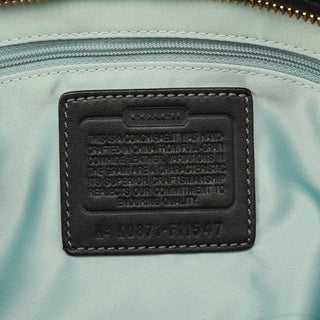 F11547 Black Leather Turnlock Tote Bag