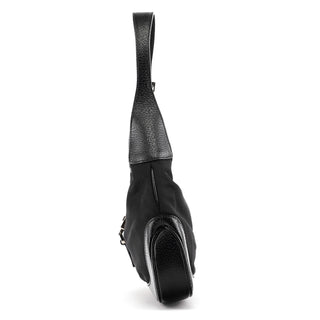 001 3735 Black Nylon Jackie Shoulder Bag