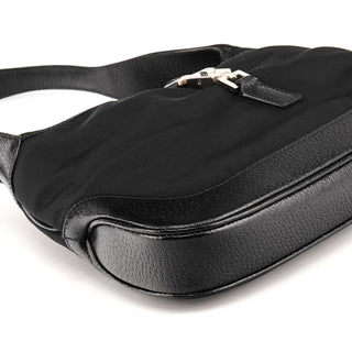 001 3735 Black Nylon Jackie Shoulder Bag