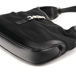 001 3735 Black Nylon Jackie Shoulder Bag