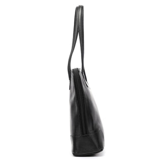 002 1122 Black Leather Tote Bag