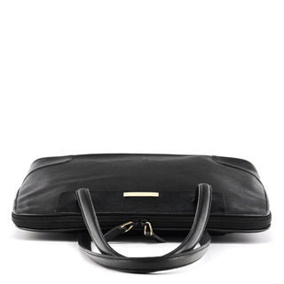 002 1122 Black Leather Tote Bag