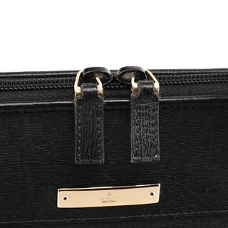 002 1122 Black Leather Tote Bag