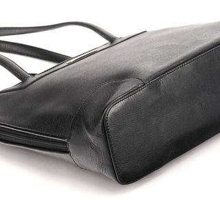 002 1122 Black Leather Tote Bag