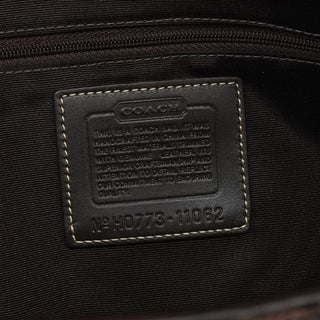 11062 Brown Signature Canvas Turnlock Tote Bag
