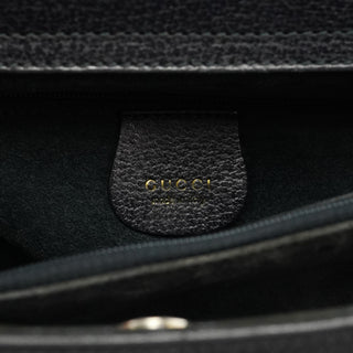 Anthracite Leather Diana Bamboo Tote Bag