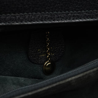 Anthracite Leather Diana Bamboo Tote Bag