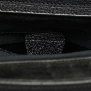 Anthracite Leather Diana Bamboo Tote Bag