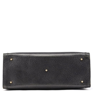 Anthracite Leather Diana Bamboo Tote Bag