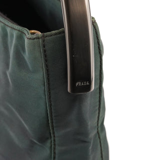 B7514 Green Tessuto Grafite Metal Handle Mini Bag