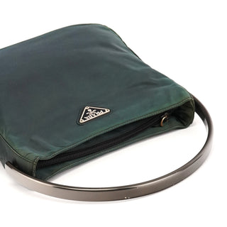 B7514 Green Tessuto Grafite Metal Handle Mini Bag