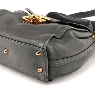 Grey Leather Elsie 2-Way Bag