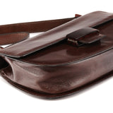 1996 Brown Leather Madras Swing Shoulder Bag