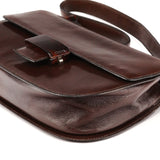 1996 Brown Leather Madras Swing Shoulder Bag