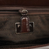 1996 Brown Leather Madras Swing Shoulder Bag
