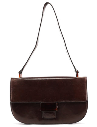 1996 Brown Leather Madras Swing Shoulder Bag